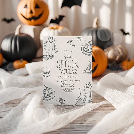 Vintage Halloween Birthday Invitation Any Age