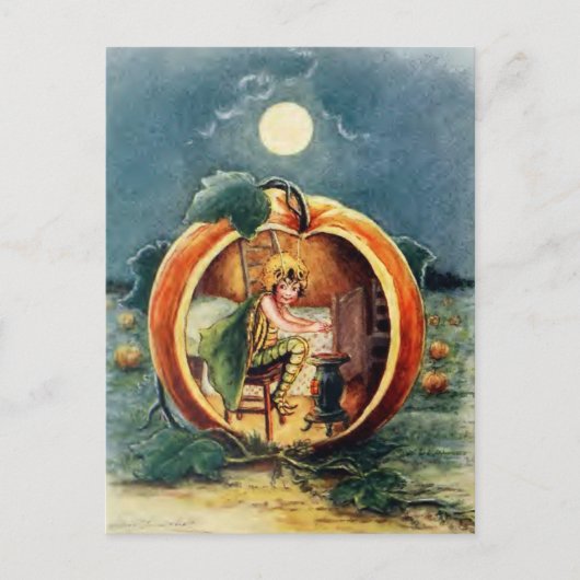 Vintage Halloween Briefkaart (Voorkant)