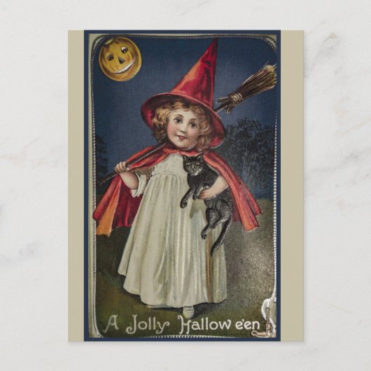 Vintage Halloween Briefkaart (Voorkant)