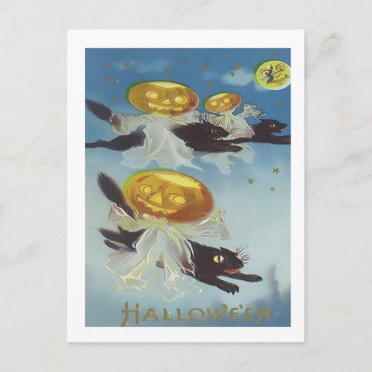 Vintage Halloween Briefkaart (Voorkant)