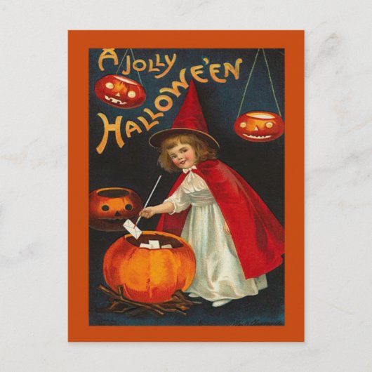 Vintage Halloween Briefkaart (Voorkant)