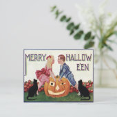 Vintage Halloween Briefkaart (Staand voorkant)