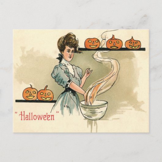 Vintage Halloween Briefkaart (Voorkant)