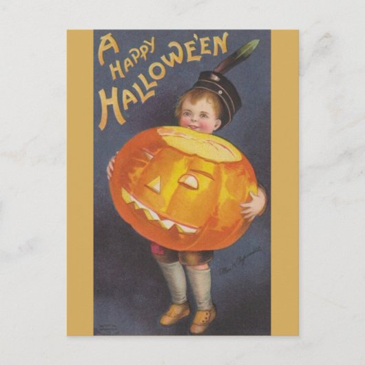 Vintage Halloween Briefkaart (Voorkant)