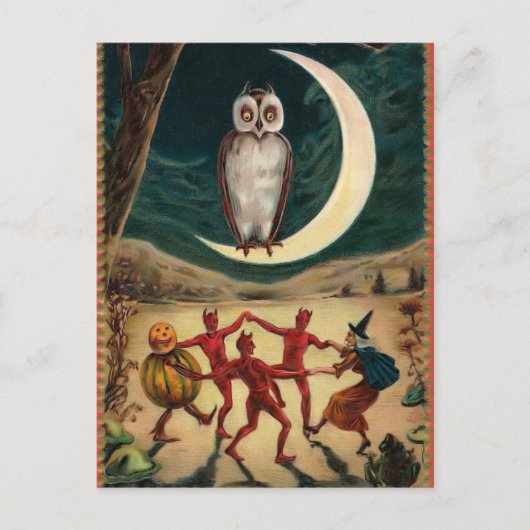 Vintage Halloween Briefkaart (Voorkant)