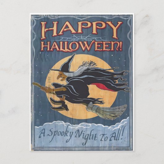 Vintage Halloween Briefkaart (Voorkant)
