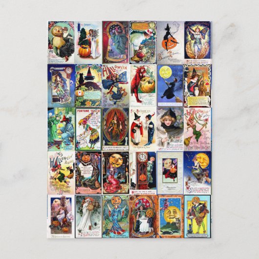 Vintage Halloween Briefkaart (Voorkant)