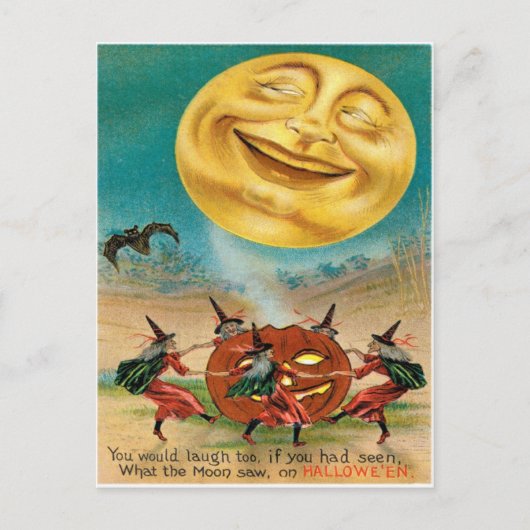 Vintage Halloween Briefkaart (Voorkant)