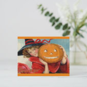 Vintage Halloween Briefkaart (Staand voorkant)