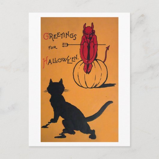 Vintage Halloween Briefkaart (Voorkant)