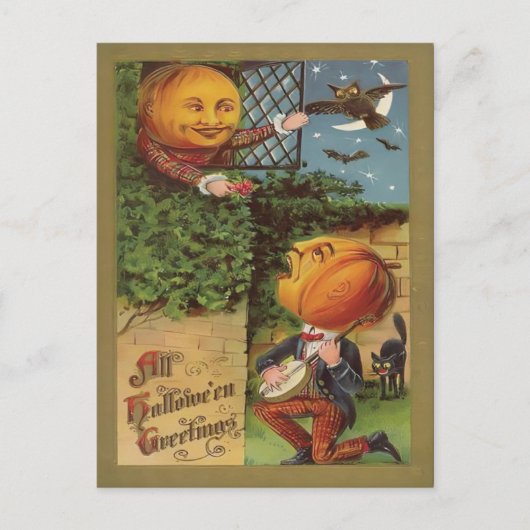Vintage Halloween Briefkaart (Voorkant)