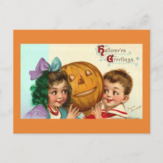 Vintage Halloween Briefkaart (Voorkant)