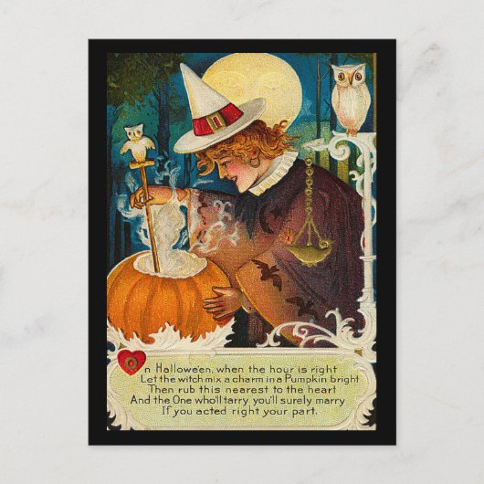 Vintage Halloween Briefkaart (Voorkant)