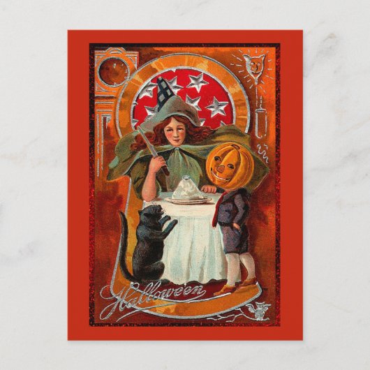 Vintage Halloween Briefkaart (Voorkant)