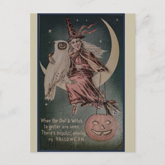 Vintage Halloween Briefkaart (Voorkant)