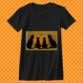 Vintage Halloween Cats en Jack O'Lantern T-shirt