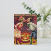 Vintage Halloween Couple Briefkaart (Staand voorkant)