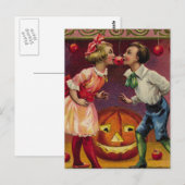 Vintage Halloween Couple Briefkaart (Voorkant / Achterkant)