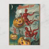 Vintage Halloween Devil Briefkaart (Voorkant)