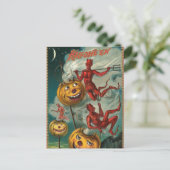 Vintage Halloween Devil Briefkaart (Staand voorkant)