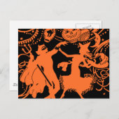 Vintage Halloween Devil Witch Dance Briefkaart (Voorkant / Achterkant)