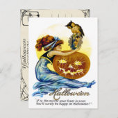Vintage Halloween Ephemera Briefkaart (Voorkant / Achterkant)