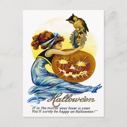 Vintage Halloween Ephemera Briefkaart (Voorkant)