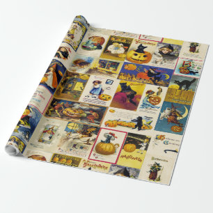 Vintage Halloween Ephemera Cadeaupapier