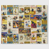Vintage Halloween Ephemera Cadeaupapier (Vlak)