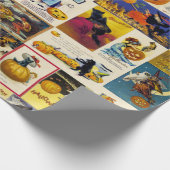 Vintage Halloween Ephemera Cadeaupapier (Hoek)