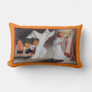 Vintage Halloween fille avec Coussin à bougie