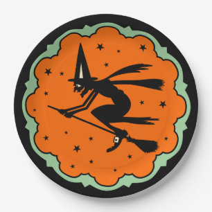 Vintage Halloween Flying Witch bord