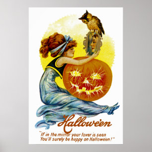 Vintage Halloween Glamor Poster