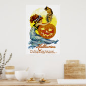 Vintage Halloween Glamor Poster (Keuken)