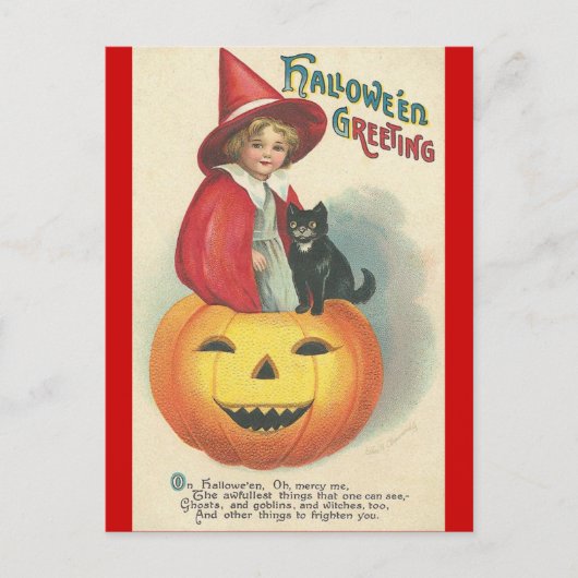 Vintage Halloween Greeting Briefkaart (Voorkant)