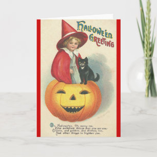 Vintage Halloween Greeting Kaart