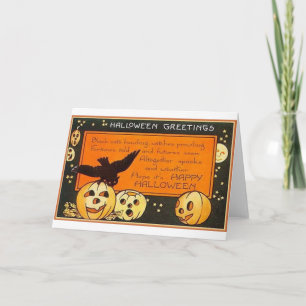 Vintage Halloween-groeten Kaart