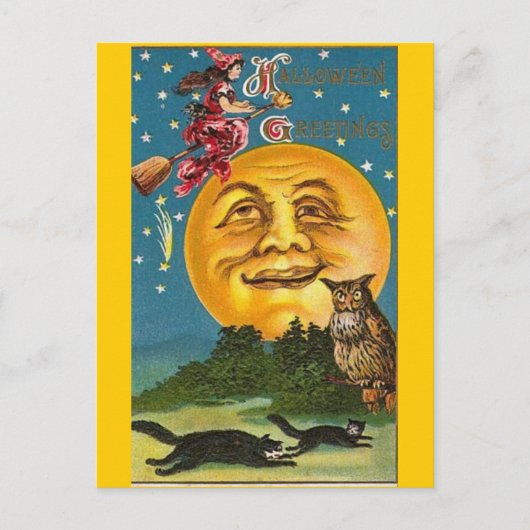 Vintage - Halloween - Halloween Greetings Briefkaart (Voorkant)