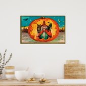 Vintage Halloween heksenpoel poster (Keuken)