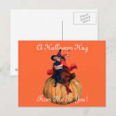 Vintage Halloween Hug Briefkaart (Voorkant / Achterkant)