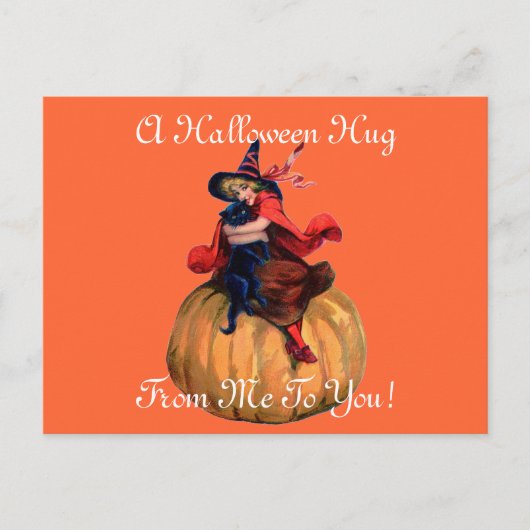 Vintage Halloween Hug Briefkaart (Voorkant)