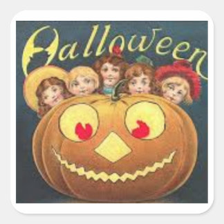 VINTAGE HALLOWEEN ILLUSTRATION CARRÉ STICKER