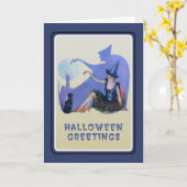 Vintage Halloween Kaart (Gele Bloem)