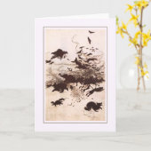 Vintage Halloween Kaart (Gele Bloem)