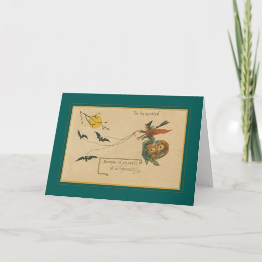 Vintage Halloween Kaart (Voorkant)