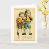 Vintage Halloween Kinder Kaart (Gele Bloem)
