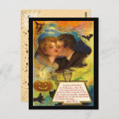 Vintage Halloween Kiss Briefkaart (Voorkant / Achterkant)