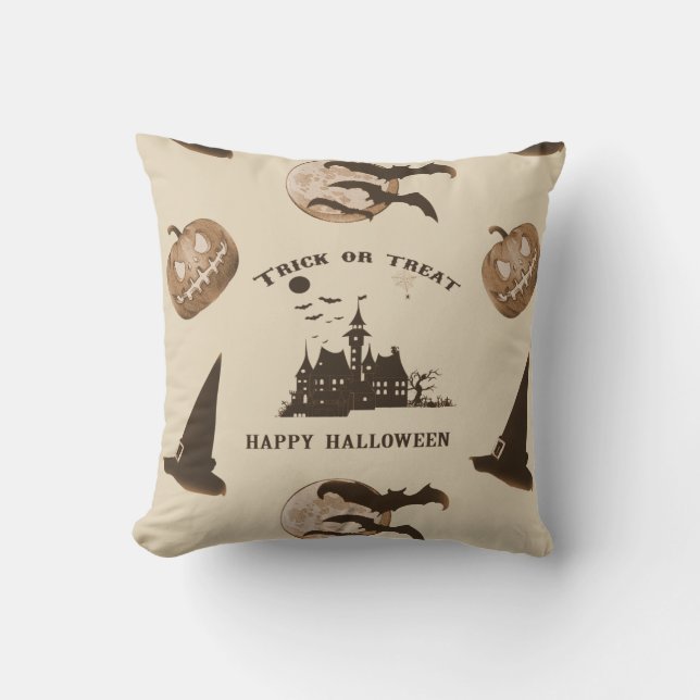 Vintage Halloween Kussen (Voorkant)