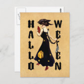 Vintage Halloween Lady Briefkaart (Voorkant / Achterkant)