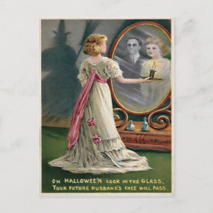 Vintage Halloween Mirror Briefkaart